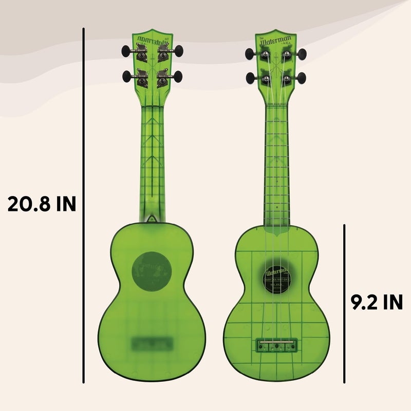 Kala Ukulele Jade Green Glass 4 String Soprano Ukulele from the Waterman Sea Glass Collection, Classroom Instruments - Image 4